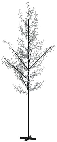 vidaXL LED Baum mit Kirschblüten Lichterbaum Leuchtbaum Kirschblütenbaum Dekobaum Weihnachtsdeko Außen Innen Warmweiß 672 LEDs 400cm