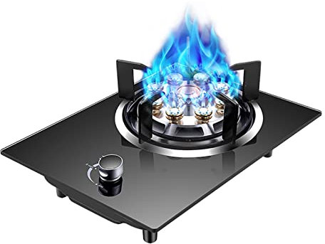 IBOWZ Tables de Cuisson à Gaz Table de Cuisson à gaz 33 cm Cuisinière à gaz à Un brûleur NG/GPL Cuisine Cuisinière Cuisinière en Verre Noir [Classe énergétique A] (Couleur : B,Taille : GPL)