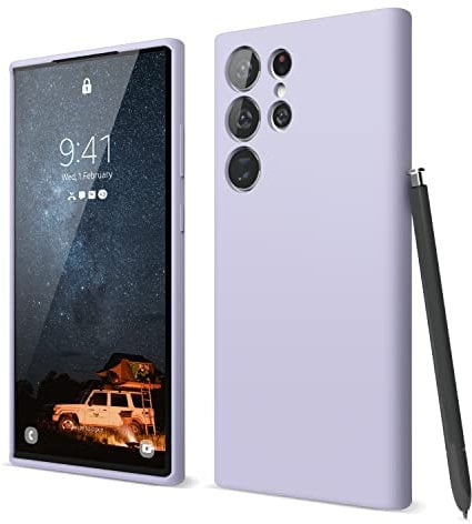 elago Liquid Silicone Case Compatible with Samsung Galaxy S23 Ultra Case, Premium Silicone, Full Body Protection - 4 Layer Shockproof Phone Cover, Anti-Scratch Soft Microfiber Lining (Lavender)