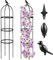 Garten-Obelisk-Spalier für Kletterpflanzen im Freien, 6 Ft, Rosenbusch, rundes Spalier für Töpfe, rostfreies Metall, Pflanzen-Blumenspalier für Clematis, Reben, Jasmin, Stütze 023_DE