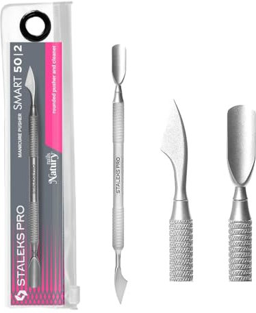 STALEKS PRO by Natury Nails Empujador de cuticulas. Manicura y Pedicura. Acero inoxidable. Smart 50/2