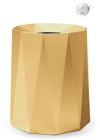 MKYOKO Cubo de basura dorado, cubo de basura, cubo de basura de cocina incorporado, cubo de almacenamiento, cubos de basura para el hogar, baño, oficina