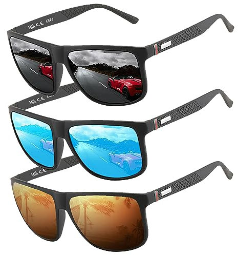 Occhiali da Sole Polarizzati Uomo Donna, Occhiali Vintage Eleganti Montatura Classica, Lenti Pilota HD, Golf Guida Pesca Occhiali da Viaggio Sport all'Aria Aperta Moda Occhiali da Sole