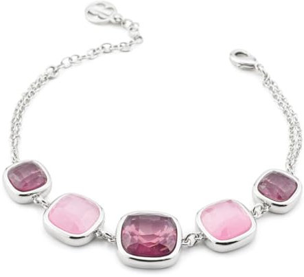 Boccadamo XB1010I Bracciale rodiato con cristalli ametista viola e ametista verde