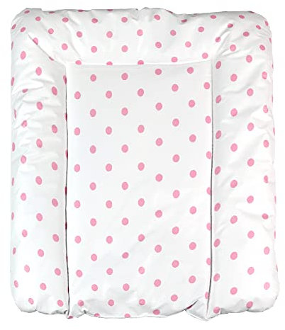 Baby'ness Wasserfest Wickelauflage - 75x85 cm - Hochwertig, Abwischbar, Leicht zu Reinigende - Erweitern Sie Ihren Wickelbereich mit Wickelunterlagen - Gepunktet Rosa