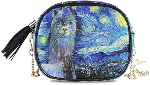 Crossbody Taschen für Frauen Alpaka Galaxy Kamel Crossbody Tasche Kleine Handtaschen Clutch Umhängetasche Mode Handy Geldbörse mit Kettenriemen, A1845, Small
