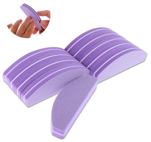 Abeillo Lima de uñas profesional, paquete de 10 pulidores para uñas, lima de pulido de grano 100/180, lavable, de doble cara para estudio de uñas y hogar