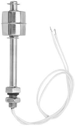 Tissting Schwimmerschalter, 220V Füllstandssensor Edelstahl 100mm M10 X 1,5 Vertikaler Wasserstandssensor Tank Schwimmerschalter für Wasserpumpe Pool Teich