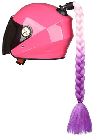 Helm geflochtener Pferdeschwanz,Motorrad Fahrrad Helm Haar Zöpfe Haarteile Motorrad Helm ZöPfe Helm Braids Retro Motorradhelm Braids für Motorrad Fahrrad Helm Haar mit Saugnapf für Kinder Erwachsene