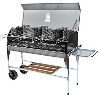 Barbecue Mod. Company, complet avec accessoires, cuisson verticale sans fumée, barbecue à charbon, grillage en acier inoxydable certifié. Barbecue vertical.