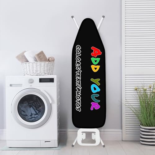 RoPox Ironing Board Cover, Customize Elastic Edge Padding Ironing Board Covers, Various sizes, custom made ironing board cover padded, With your own photos and text, Easy Fit and Scorch Resistant