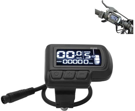 LCD Bike Display EN06 with Speedometer, Waterproof Cable 6-Pin Connector, 24V 36V 48V 60V Electric Bike Display for e-Bike