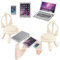 Paquet de 6 Accessoires pour Maison de poupée, Tablette d'ordinateur Portable de Simulation en métal 1:12, Mini Chaise et Table, modèle Miniature de Maison de poupée (Argent)