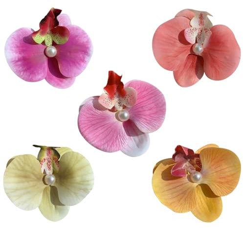 5PCS Orchid Hair Clip - Fashionable Women's Bohemian Bridal Accessory - Hawaiian Flower Design - Suitable for Girls' Parties, Weddings & Travel