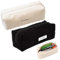 SHUOHONG 2 Stück Federmäppchen Cord-Stoff, Waschbar Stiftemäppchen, Tragbares Federmäppchen mit Reißverschluss, Aesthetic Pencil Case für Teenager Männer und Frauen (Schwarz+Weiß)