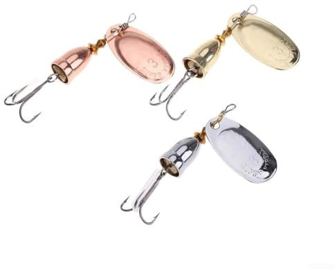 Metal Spinner Bait for Fishing Tackle, Brass Hard Artificial Spoon Lure, Rotating (copper)