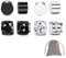 GOZINA 4 Pairs Magnetic Earrings for Men Women, Non-Pierced Magnetic Stud Earrings, Clip on Earrings Women Men Girls Boys, Mens Silver Black Stainless Steel Earrings Decorated with Zircons