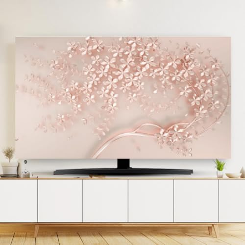 HSTANGKY Housse pour TV D'intérieur Housse De Protection TV Housse D'écran De Télévision Housse D'écran Courbée Moderne Et Douce Housse pour Écran De Télévision LCD/LED- flower5||40-43（102X65cm）