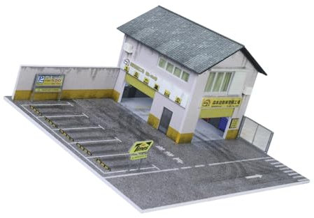Harilla 1/64 Parking Affichage Affichage Garage de Voiture Moulante avec Lumières, Mini Boîte Réaliste de Rangement de Voiture PVC Acrylique ABS, Vitrine de Voiture pour Collectionneurs