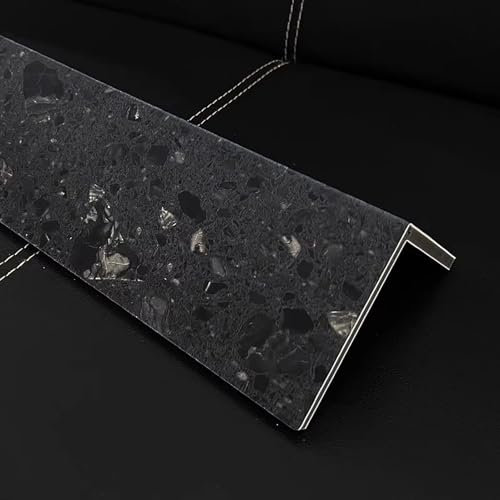 Davanzale Interno Finestra Profilo Decorativo per Davanzale Nero con Texture Marmorea, Protezione per Il Bordo del Davanzale in PVC per Interni, Estensioni per Davanzale del Bagno(180x15cm (70 7/8X5