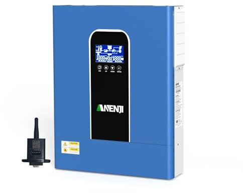 Aninerel 11000W Hybrid Wechselrichter 48V,arbeitet ohne Batterie, Parallelfunktion,Max. PV 500Vdc Reiner Sinus Wechselrichter 230V mit 120A MPPT Solarladeregler,Für Lithiumbatterien,mit WiFi-Modul