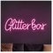 SHOUXI Decoración Lámparas Glitter Bar Letrero LED De Neón Con Alimentación USB Decoración De Pared Para Fiesta De Club Nocturno Decoración De Luces De Neón LED Letrero 14.1cm×40cm(Rosa)