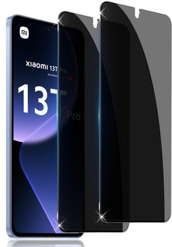LiiLaa Sichtschutz für Xiaomi 13T, 13T Pro, 2 Stück Anti Spy Gehärtete Glas Schutz Folie, Anti-Kratzer Sichtschutzfolie, 9H Härte Privacy Schutzfolie