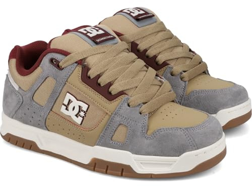 DC Shoes Mens Stag Low Rise Skate Skater Trainers - Tan/Off-White - 11 UK