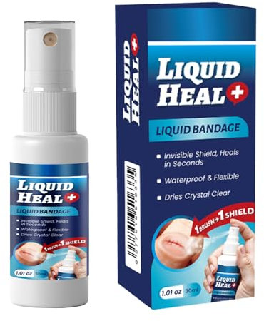 Espray líquido para vendaje, spray para el cuidado de heridas para raspaduras, yeso líquido para la piel, película impermeable y flexible, sello transparente, adhesivo de acción rápida, para estilos