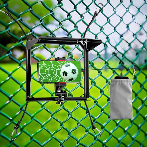 CAMWAY Sunshade Fence Phone Holder, Adjustable 360° Camera Mount for iPhone, GoPro, Mevo Start - Ideal for Tennis, Baseball, Soccer, Outdoor Sports Video Recording & Live Streaming