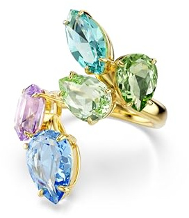 Swarovski Gema Kollektion Motiv-Ring, Gemischte Schliffe, Mehrfarbig, Goldfarben beschichtet