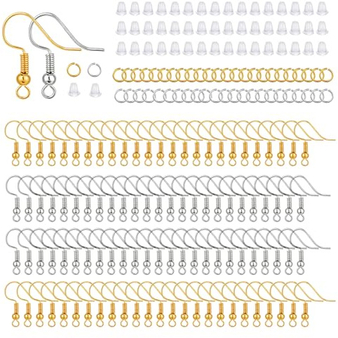 ZALAOR 600 Pcs Earring Making Kit – Hypoallergenic Earring Making Supplies | Earring Attachment with Hooks, Backs and Jump Rings, Jewelry Making Supplies for DIY Earrings