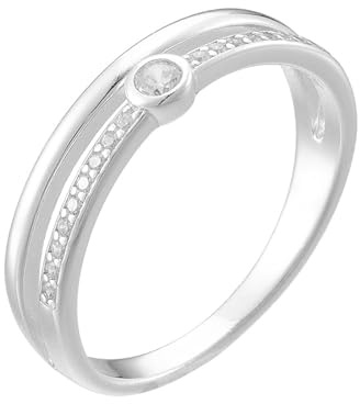 Skcess Platin Pt950 Damen Ringe, Ringe Moissanit Weiß Größe 61 (19.4)