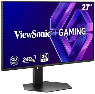 ViewSonic VX2738-2K-OLED Gaming Monitor 27 inch 240Hz OLED, 2K WQHD 1440p, 0.03ms GtG, 10 bit, 148% sRGB, 98% DCI-P3, HDR 10, FreeSync Premium Compatible, HDMI 2.1, DP