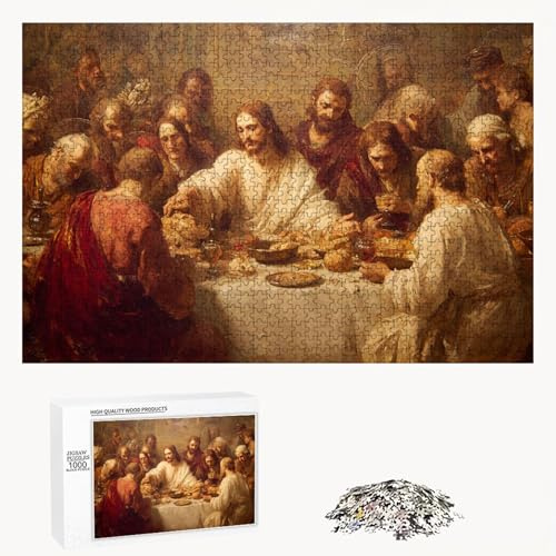 Jigsaw Puzzle 5000 Pieces for Adults - The Last Supper & Religion - Wooden Pieces with Classic Fit & HD Print - Stress Relief Hobby & Home Decor - 181 x 105 cm - Not for Children under 14 P3#467