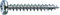 SPAX Universalschraube, 4,5 x 60 mm, 500 Stück, Kreuzschlitz Z2, Halbrundkopf, Vollgewinde, 4CUT, WIROX A3J, blank verzinkt, 0231010450605