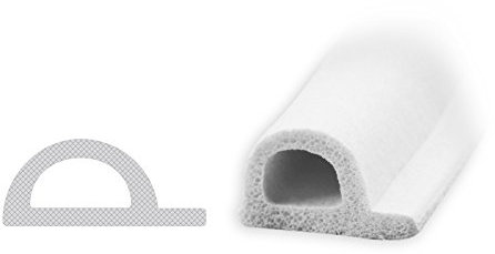 DIWARO® Selbstklebende - Dichtung SK002 P-Profil | weiß | 5 Meter | geeignet als Fensterdichtung wie auch als Türdichtung. Mit starken und sehr haltbaren Klebeboden.