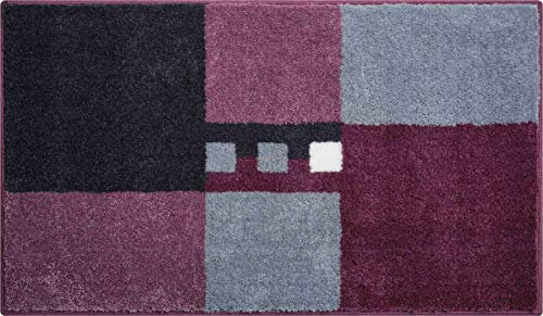Linea Due Badteppich 100% Polyacryl, ultra soft, rutschfest, ÖKO-TEX-zertifiziert, 5 Jahre Garantie, MERKUR, Set 2-teilig o.A. 2 SET, beere, 40x50 cm+50x80 cm