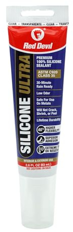 Red Devil 0795 StormGuard RTV Silicone Sealant, 1-Pack, Clear
