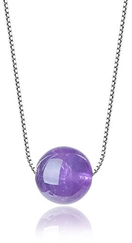 COAI 925 Sterling Silver Necklace Crystal Necklace for Women, Lapis Lazuli/Amethyst/Amazonite