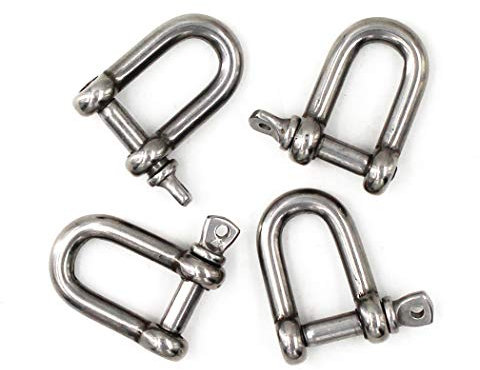 M8 Schäkel 304 Edelstahl D Ring Schäkel (Packung mit 4)