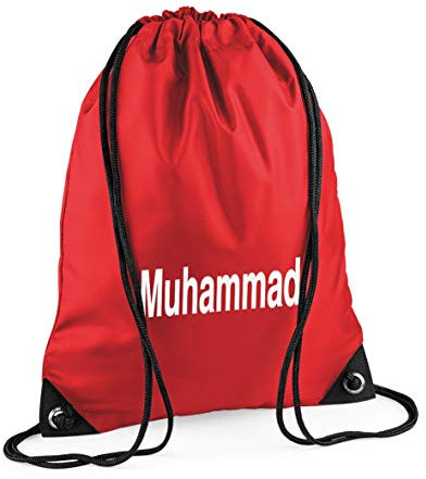 Nametape Express Pump/Swim bag drawstring backpack personalised with name, great choice of colous (Red)