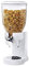 BAKAJI Dispenser Storage Dosatore Distributore Erogatore Cereali Pasta Caramelle Dolci Frutta Secca Singolo con Rotella Contenitore 500gr e Dosatore Interno (Bianco)