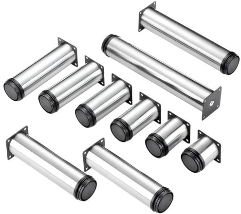 Qrity 4X Tischbein, Füße für Möbel, Möbelfüße Verstellbar 80mm, Tischbeine Möbelfuß für Tabellen, Schreibtische, DIY Möbel, Sofa, Schränke usw