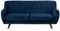 Beliani Modernes 3er Retro-Sofa aus Samtstoff in Marineblau Bodo