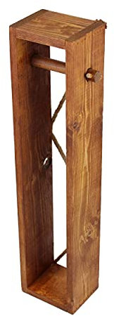 Toilettenpapierhalter | Toilettenpapier Aufbewahrung ohne Bohren aus Holz | Klopapierhalter WC-Ständer | Deko für Badezimmer (Rustikal, 65 x 14,5 x 11 cm)
