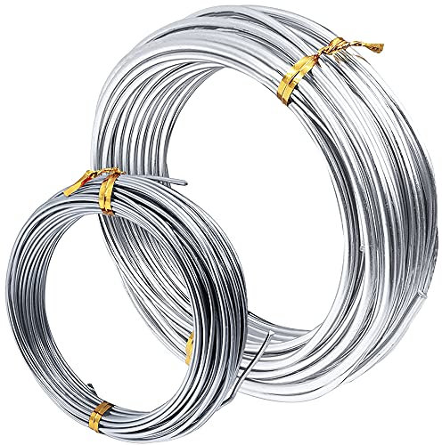 2 Rollen Aluminium-Basteldraht, DaKuan Metalldraht für die Herstellung von Puppen, Skelett, DIY-Handwerk, jede Rolle 1 mm und 3 mm Dicke