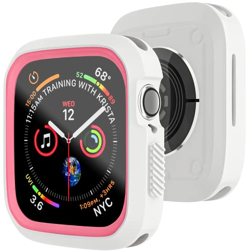 D & K Exclusives Kompatibel mit Apple Watch 40 mm Hülle, Sport-Schutzhülle für iWatch Damen Herren Kinder GPS iWatch Serie 6/5/4/SE, weiß, rosa