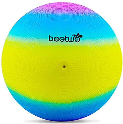 Bouncy Kickball, PVC Kinder Spielball, Mehrfarbig Regenbogen Ball Kinder, Fußball Softball, Kinderball für Drinnen und Draußen (8,5 Zoll) - Blau und Gelb