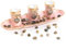 Logbuch-Verlag 3 portavelas para Velas de te sobre Bandeja de Madera Rosa para Regalo - Velas Decorativas Centro de Mesa - decoración Boda